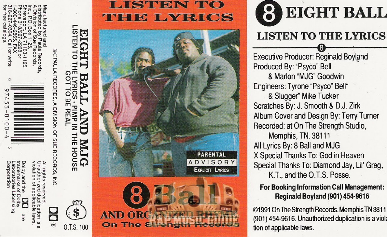 8Ball & MJG Listen To The Lyrics Cassette Tape Rap Music Guide